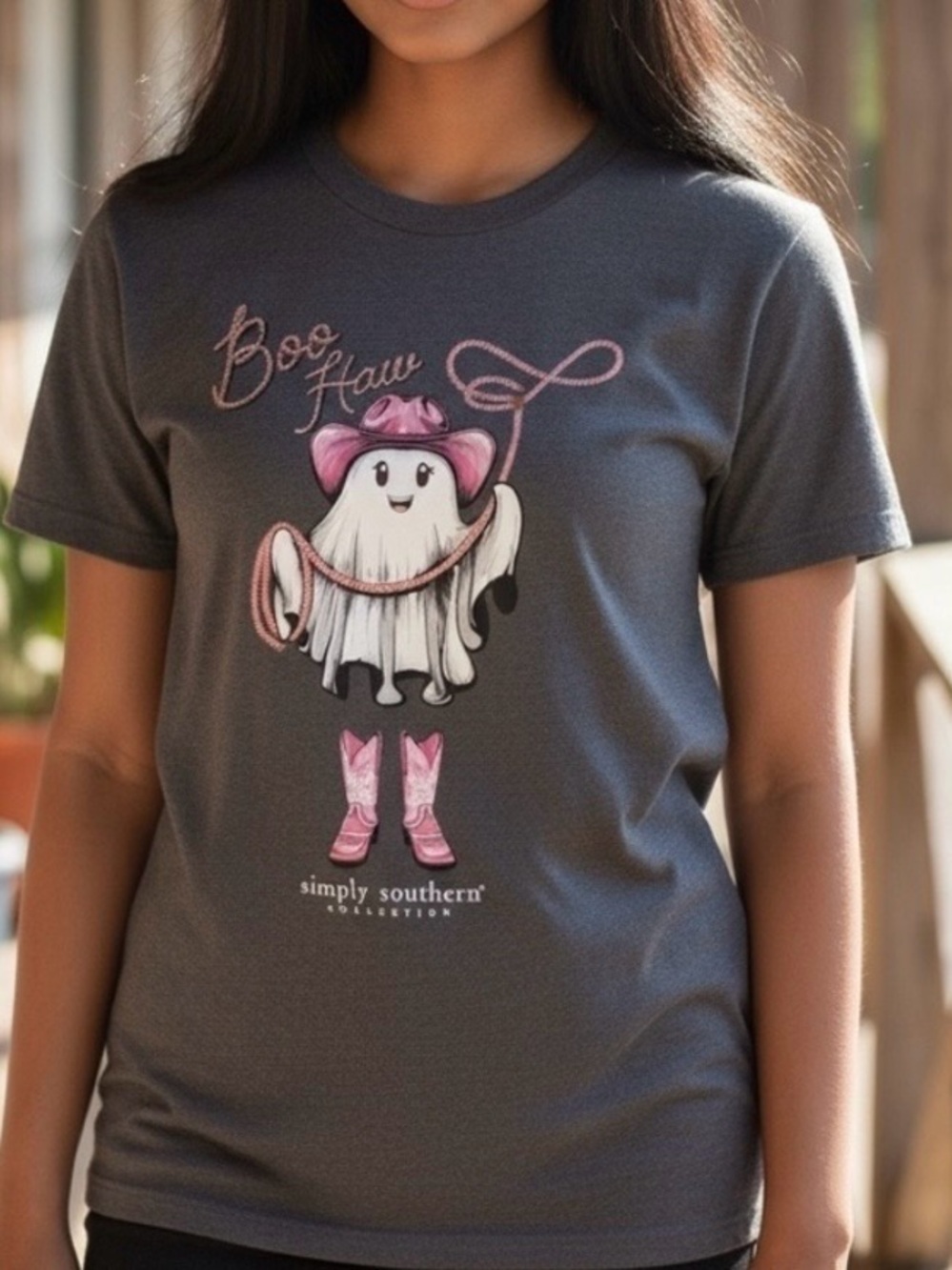 New Simply Southern Boo Haw Halloween Shirt Size Medium